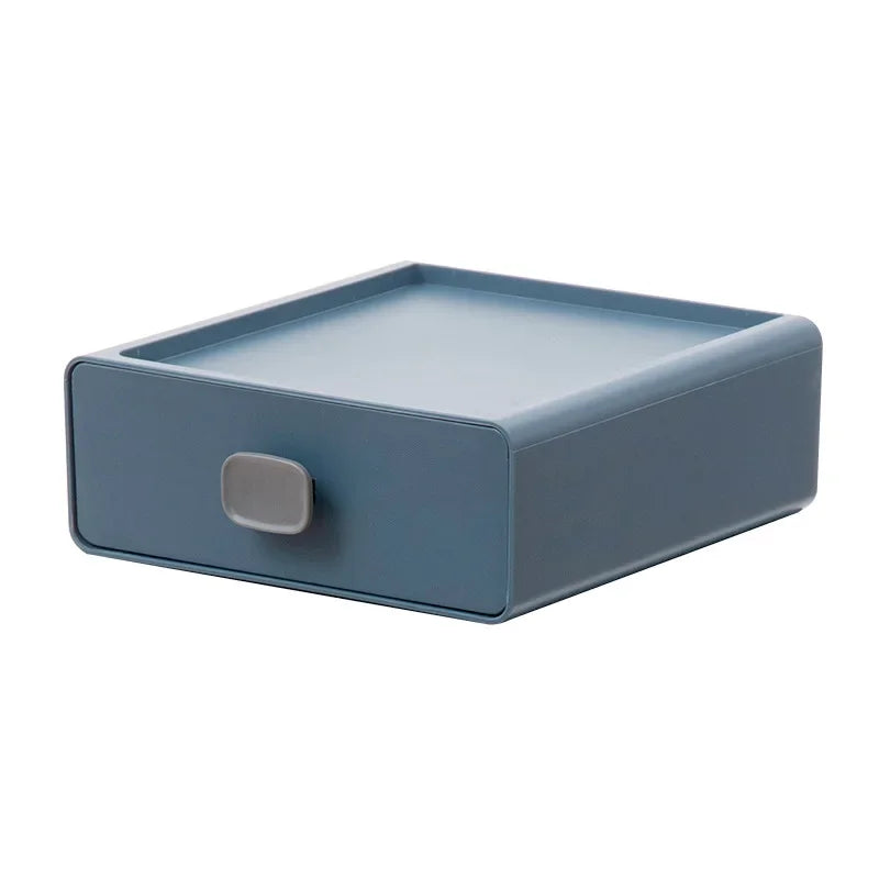 DecorBites™ Desktop Cosmetic Storage Box: Small Plastic Jewelry & Makeup Organizer