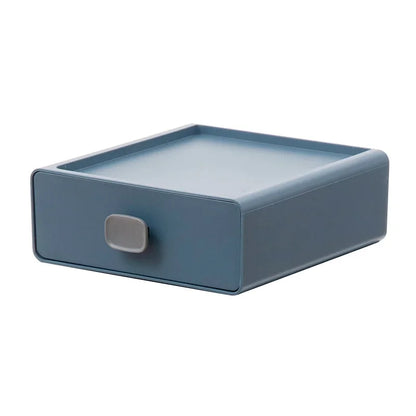 DecorBites™ Desktop Cosmetic Storage Box: Small Plastic Jewelry & Makeup Organizer