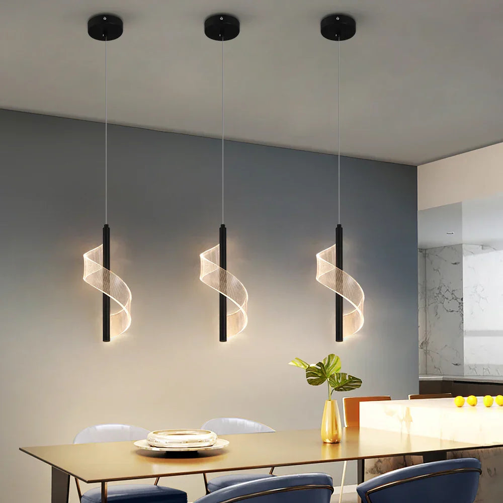 Modern LED Pendant Light Gold Kitchen Style