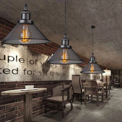 وحدة إضاءة معلقة على شكل قفص حديدي أسود من DecorBites™ لجزيرة المطبخ وغرفة الطعام والممر