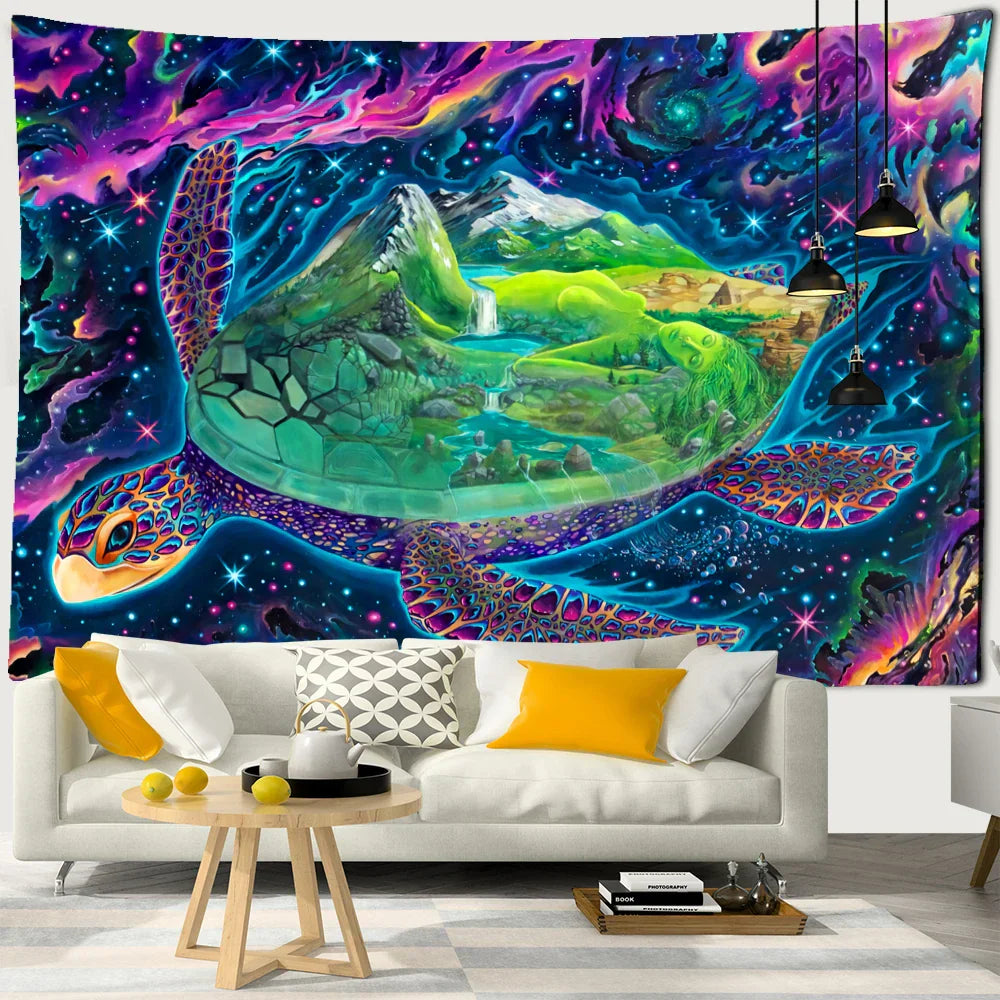 Enchanted Forest Tapestry Wall Art by Decobites - Psychedelic Bohemian Hippie Decor