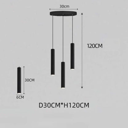 Lámpara de araña para escalera DecorBites™ con cristal LED negro: Diseño nórdico moderno, lámpara colgante creativa para isla