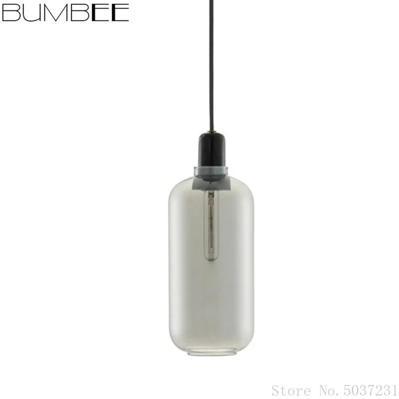 DecorBites™ Industrial Stained Glass Pendant Lamp LED Hanging Lights for Dining & Living Room