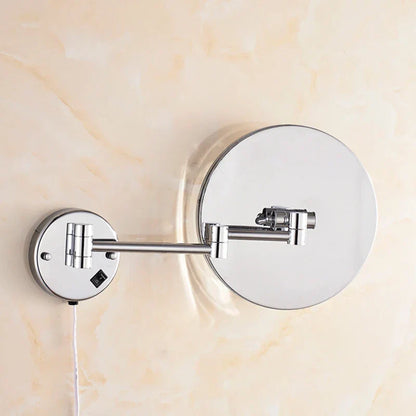 DecorBites™ LED Makeup Mirror 8" Round Wall Mounted Magnifying Bathroom Mirror