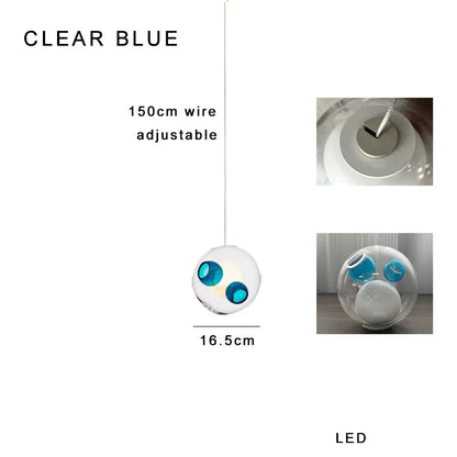 DecorBites™ Clear Glass Pendant Light Dimmable LED Luxury Hanging Lamp