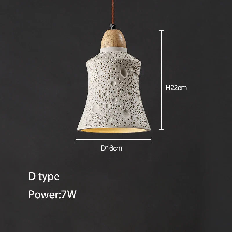 Lámpara de techo colgante alta de hormigón DecorBites™ para dormitorio, restaurante y bar.