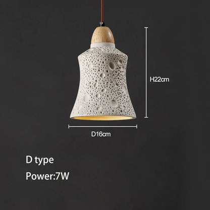 Lámpara de techo colgante alta de hormigón DecorBites™ para dormitorio, restaurante y bar.