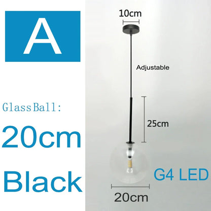 Decorbites™ Klares Glas-Chandelier-Pendant-Lampe Vintage Nordisch Glasball-Hängeleuchte