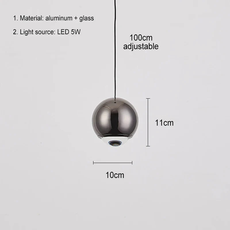 DecorBites™ مصباح معلق على شكل كرة، ثريا LED حديثة، مصباح معلق داخلي للديكور المنزلي