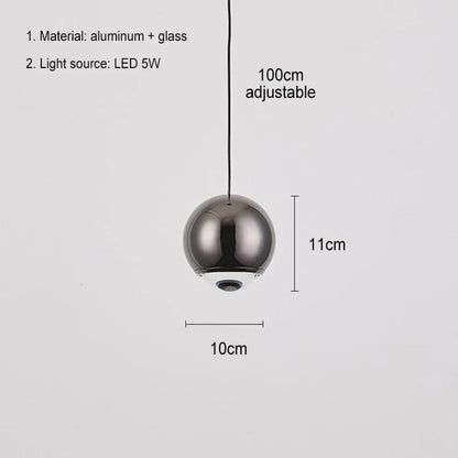 DecorBites™ مصباح معلق على شكل كرة، ثريا LED حديثة، مصباح معلق داخلي للديكور المنزلي