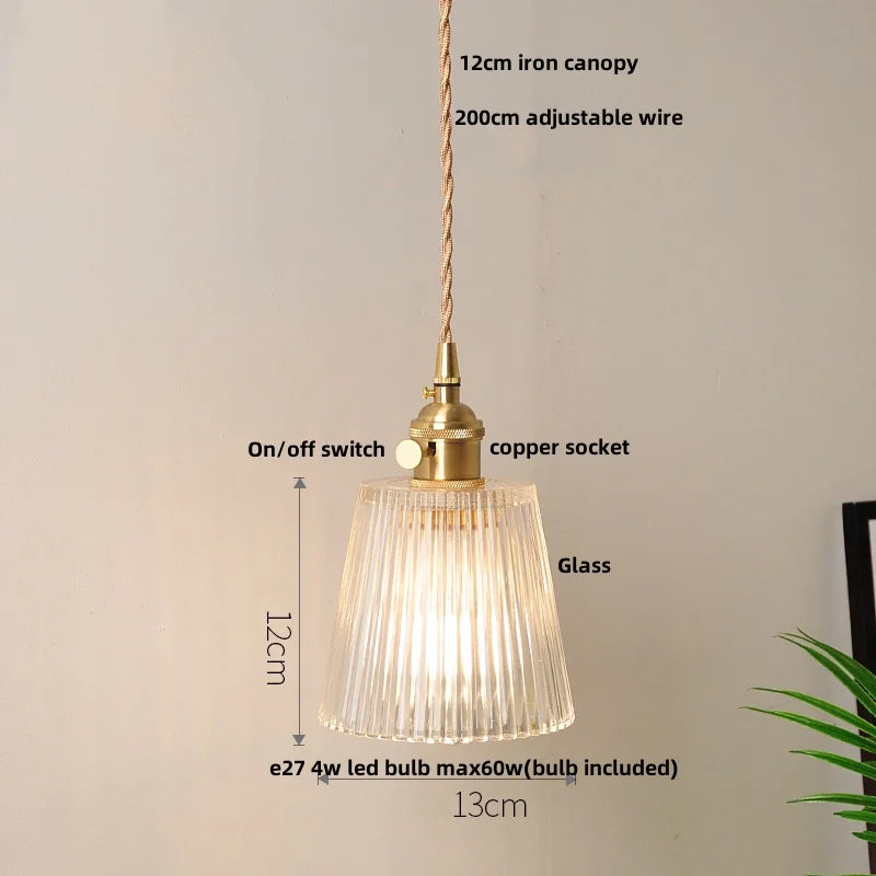 DecorBites™ Glass LED Pendant Lamp: Nordic Modern Design, Adjustable Hanging Light Fixture