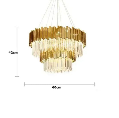 DecorBites™ Golden Crystal Ceiling Light for Modern Living Room and Dining Room