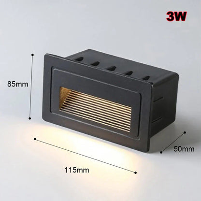 Aplique de pared LED empotrable DecorBites™ para escalones y escaleras exteriores, resistente al agua IP65.