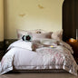 Decobites Rose Flowers Luxury Embroidery Bedding Set - 1000TC Egyptian Cotton 4Pcs