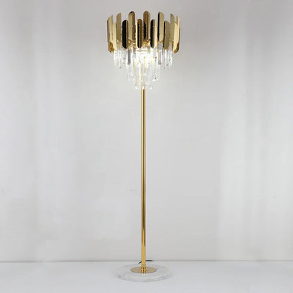 Lámpara de pie DecorBites™ Crystal Gold para dormitorio y sala de estar - Luz LED moderna de lujo