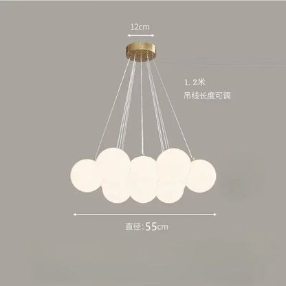 Nordic White Glass Globe Cluster Pendant Light