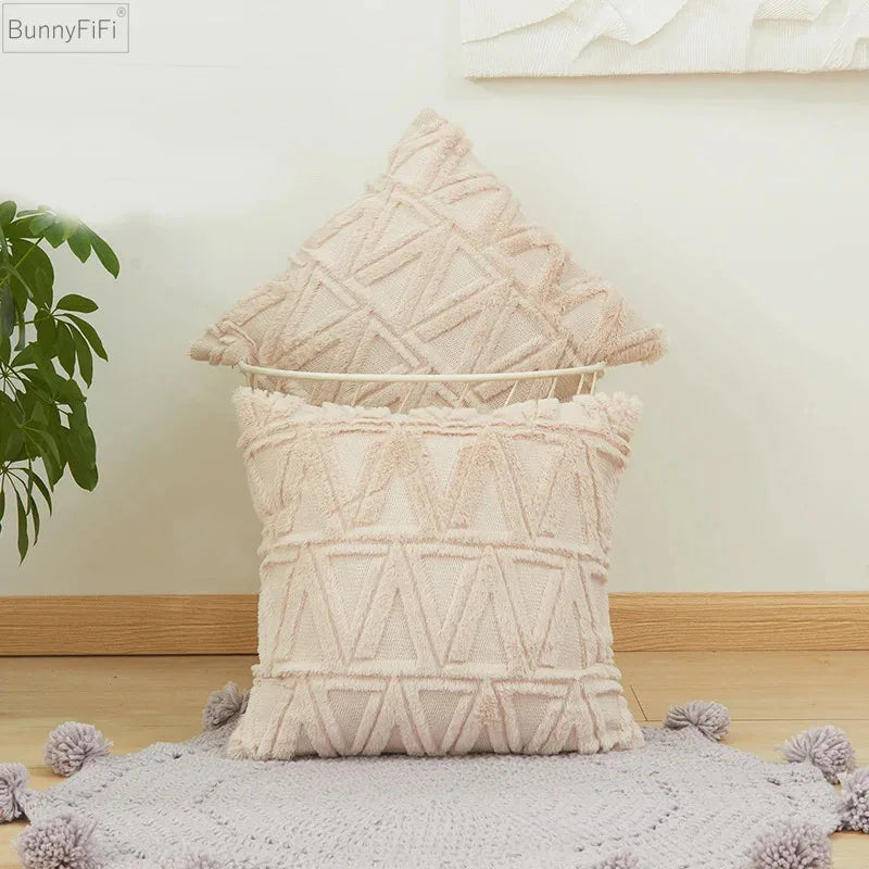 DecorBites™ Diamond Solid Embroidery Cushion Cover - Modern Home Decor