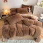 Decobites Fluffy Faux Fur Bedding Set: Duvet Cover, Sheet, Pillowcase - Soft & Warm