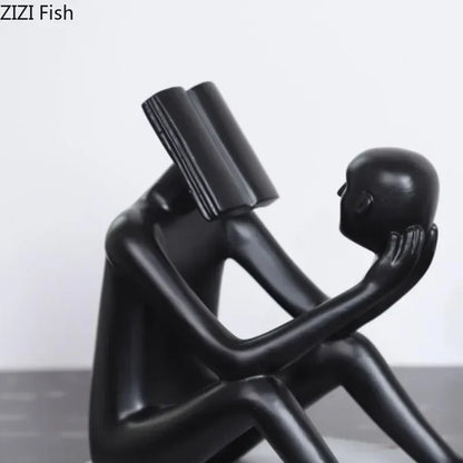 ديكور بايتس™ - منحوتة تجريدية مصنوعة من الراتنج، ديكور إبداعي لإضفاء لمسة جمالية على الغرفة