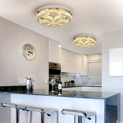 DecorBites™ Crystal Ceiling Chandelier: Modern LED Light with RC Dimming for Luxe Home Decor