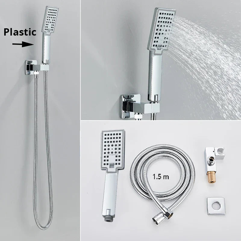 DecorBites™ Handshower Head with Stainless Steel Hose - Wall Mounted Faucet Set