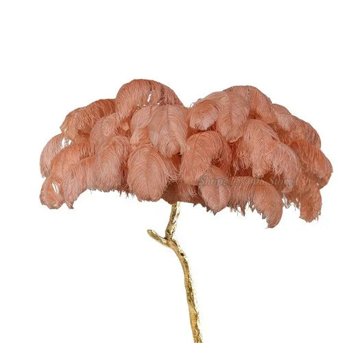 DecorBites™ Elegant Ostrich Feather Floor Lamp for Home Decor & Lighting