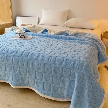 DecorBites™ Heart Shaped Cut Flowers Flannel Fleece Blanket