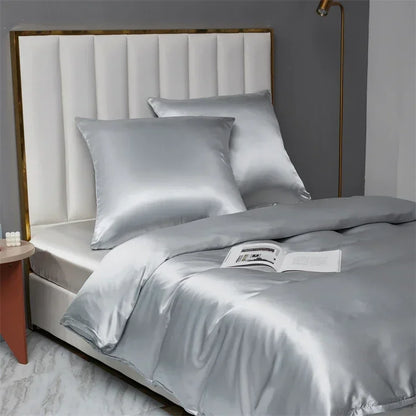 Satin King Size Duvet Cover Set by Decobites - Soft, Cozy, Skin-friendly Bedding for Queen Bed