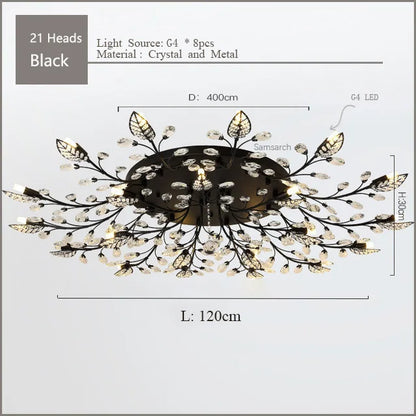 Lámpara de techo de cristal DecorBites™ con luces LED para sala de estar y dormitorio de Samsarah Lighting