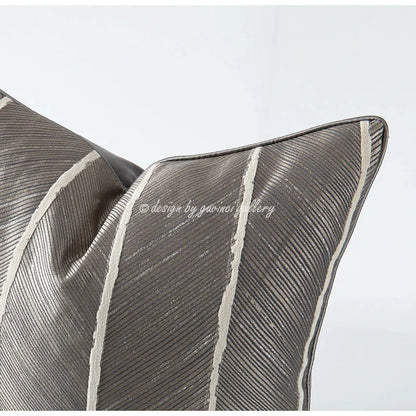 DecorBites™ Herringbone Jacquard Cushion Cover, Modern Beige White Pillowcase for Living Room