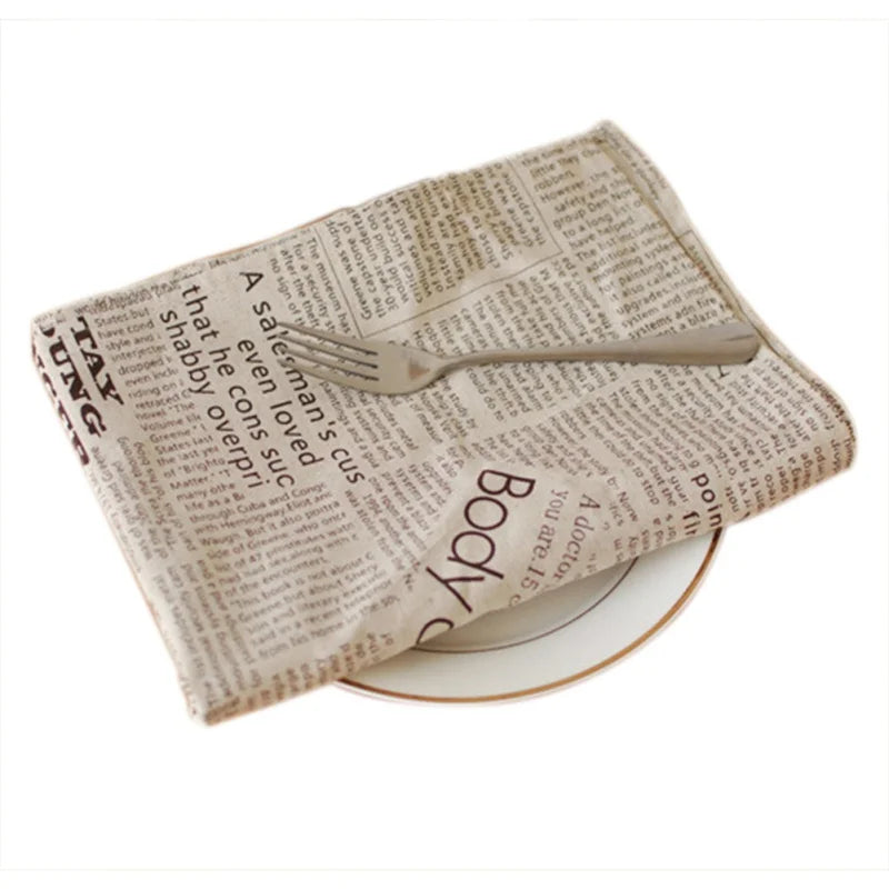 DecorBites™ English Newspaper Style Photography Props Backdrops Placemat Tablecloth Tea Towel Mats