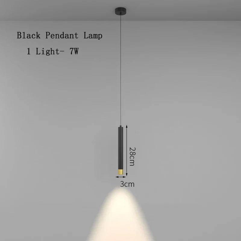 مصابيح DecorBites™‎ المعلقة باللون الأسود: إضاءة عصرية لغرفة النوم مع كابل طويل