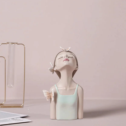 DecorBites™ Butterfly Fairy Resin Figurines with Gold Tray Home Decor Craft