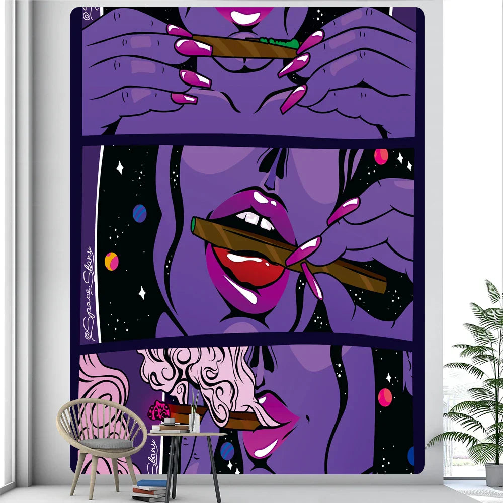 ديكور بايتس™ - نسيج جداري مُزين ببطاقات التاروت، بتصميم امرأة تجريدية، لديكور غرفة بوهو