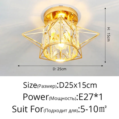 Lámpara de araña LED de cristal DecorBites™ para iluminación moderna de salas de estar, estudios y pasillos