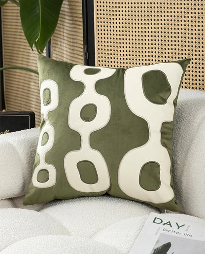 DecorBites™ Embroidered Patchwork Cushion Cover 45*45 for Elegant Living Room Decor