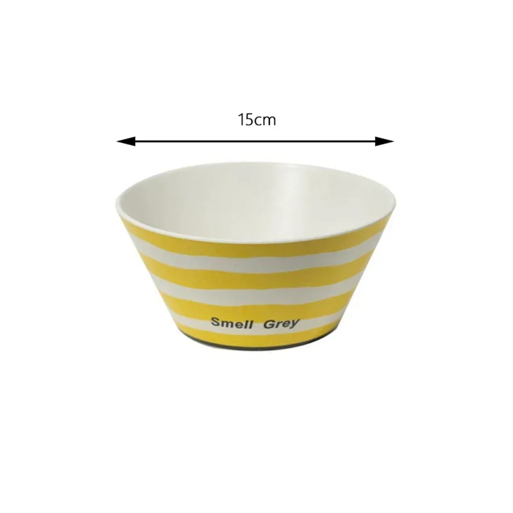 Plato de fibra de bambú redondo al estilo coreano Decorbites™ para postres, frutas y pasteles