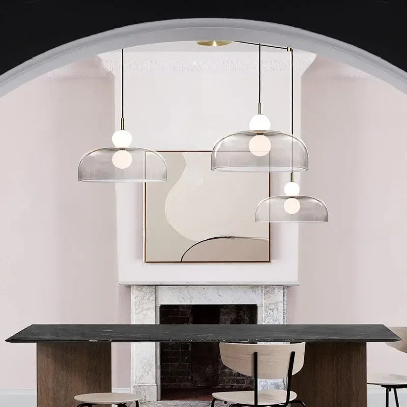 DecorBites™ Double Balls Glass Chandelier Pendant Light for Kitchen Dining Room