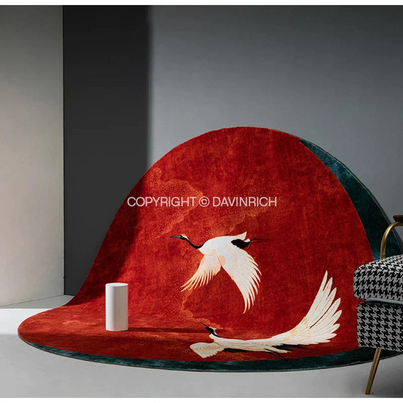 DecorBites™ Japanese Cranes Soft Plush Carpet - Luxury Home Decor