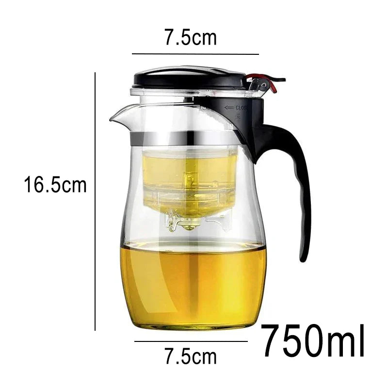 DecorBites™ Glass Tea Set with Infuser, Pu Erh Kettle, Gaiwan Pots - 900ml