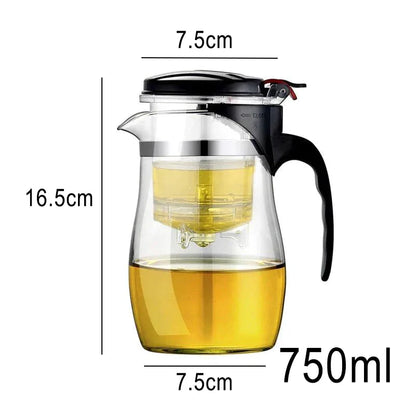 DecorBites™ Glass Tea Set with Infuser, Pu Erh Kettle, Gaiwan Pots - 900ml