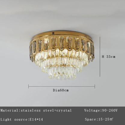 DecorBites™ Crystal Round Ceiling Chandelier for Modern Room Decor, Luxury Lamps - 2025 Lumens