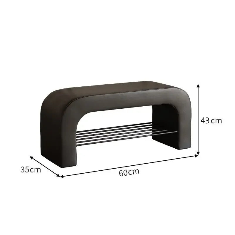 Taburete para Cambiar Zapatos de Cuero Decorbites™: Asiento Estiloso y Funcional para Sala de Estar y Dormitorio.