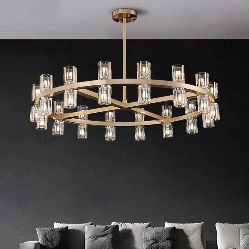 DecorBites™ Crystal Chandelier: Luxury Living Room & Dining Room Pendant Light