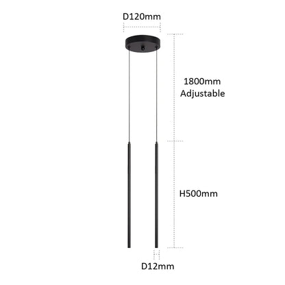 ديكوربايتس™ مصباح LED أسود رفيع 50 سم 60 سم معلق للمطعم والبار، على الطراز الاسكندنافي البسيط