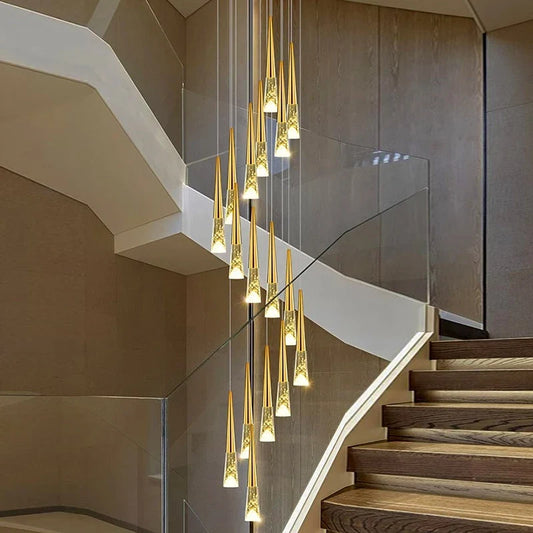 Modern Crystal Staircase Chandelier Pendant Light
