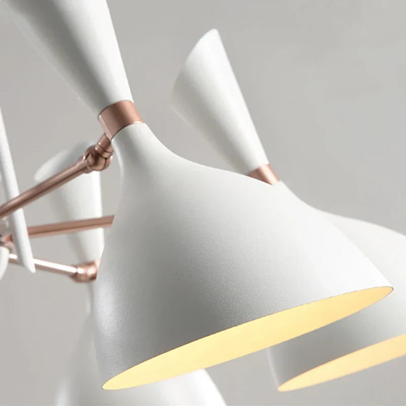 DecorBites™ Nordic LED Multiple Head Chandelier - Black/White Iron Art - Living Room/Bedroom/Kitchen/Hotel