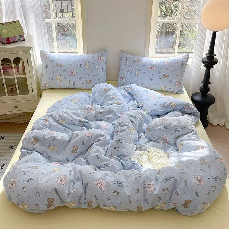 Juego de cama DecorBites™ de algodón de doble capa: edredón ultrasuave de alta calidad