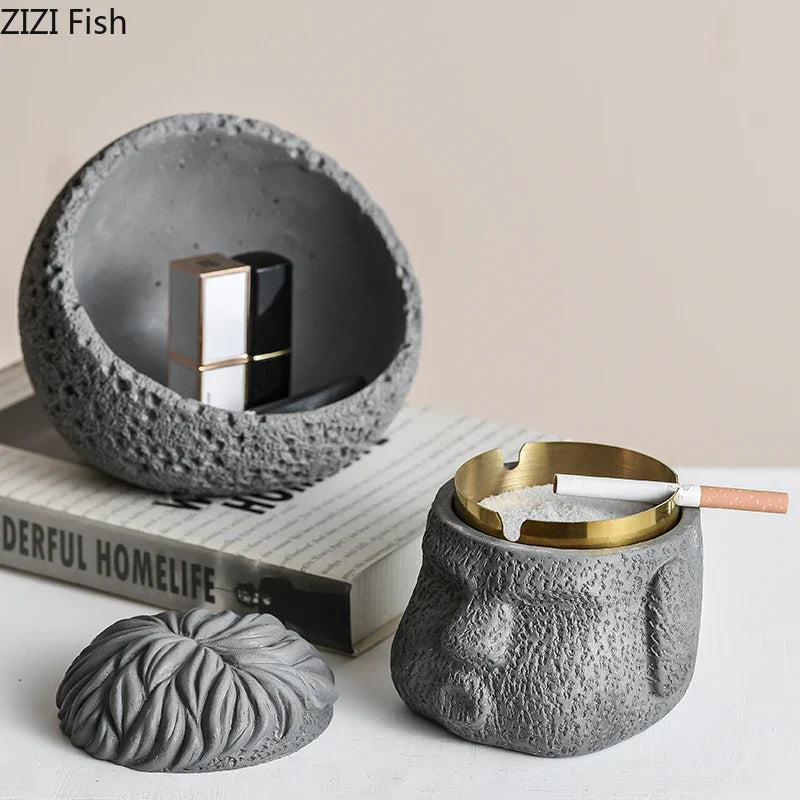 ديكوربايتس™ - صور شخصية تجريدية - منفضة سجائر أسمنتية - إكسسوارات تدخين - هدية