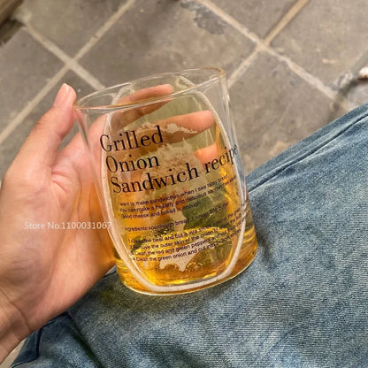 DecorBites™ Korean Style Glass Tumbler Tea Coffee Mug Waterbottle Kitchen Accessorie